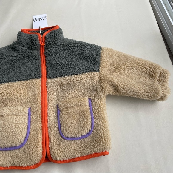 Zara Kids Faux Shearling Jacket 12-18 month and 18-24 months - Picture 7 of 16